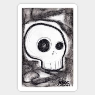 'Expresionist Skull' Sticker